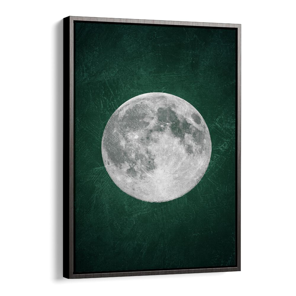 jade moon iii geometric paintings in Black Floater Frame