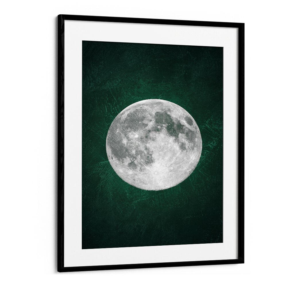 jade moon iii geometric paintings in Black Frame With Mount