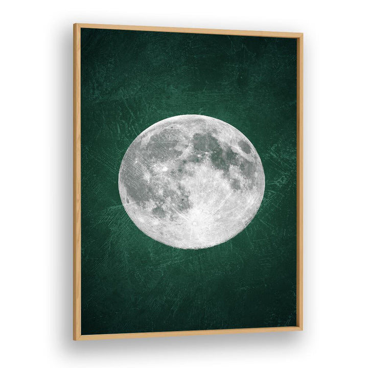 jade moon iii geometric paintings in Oak Wood Plain Frame