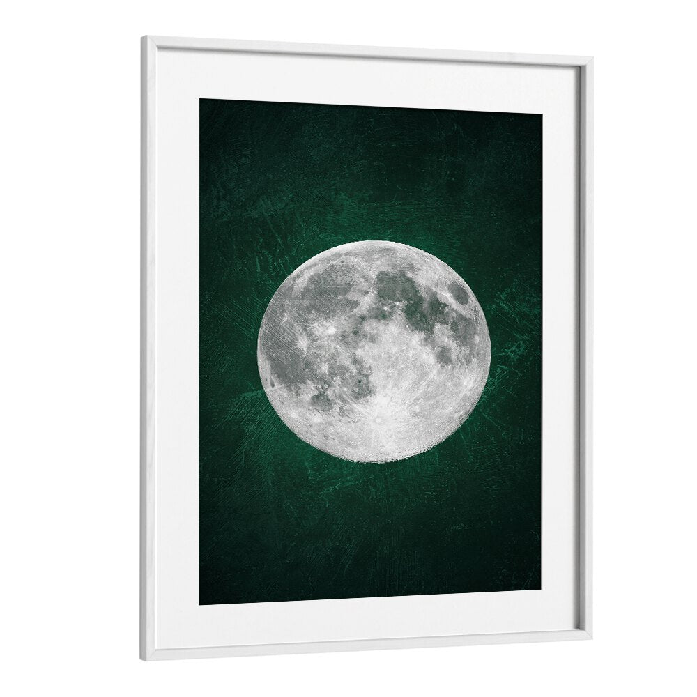 jade moon iiigeometric paintings in White Frame With Mount