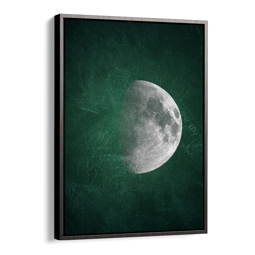 jade moon iv geometric paintings in Black Floater Frame