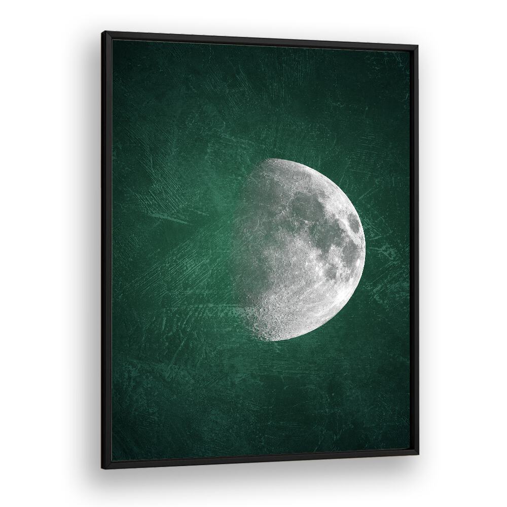 jade moon iv geometric paintings in Black Plain Frame