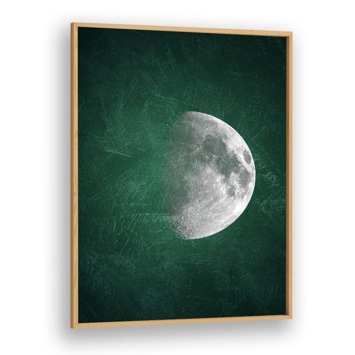 jade moon iv geometric paintings in Oak Wood Plain Frame