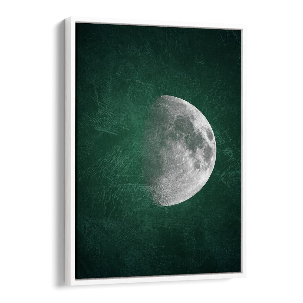 jade moon iv geometric paintings in White Floater Frame