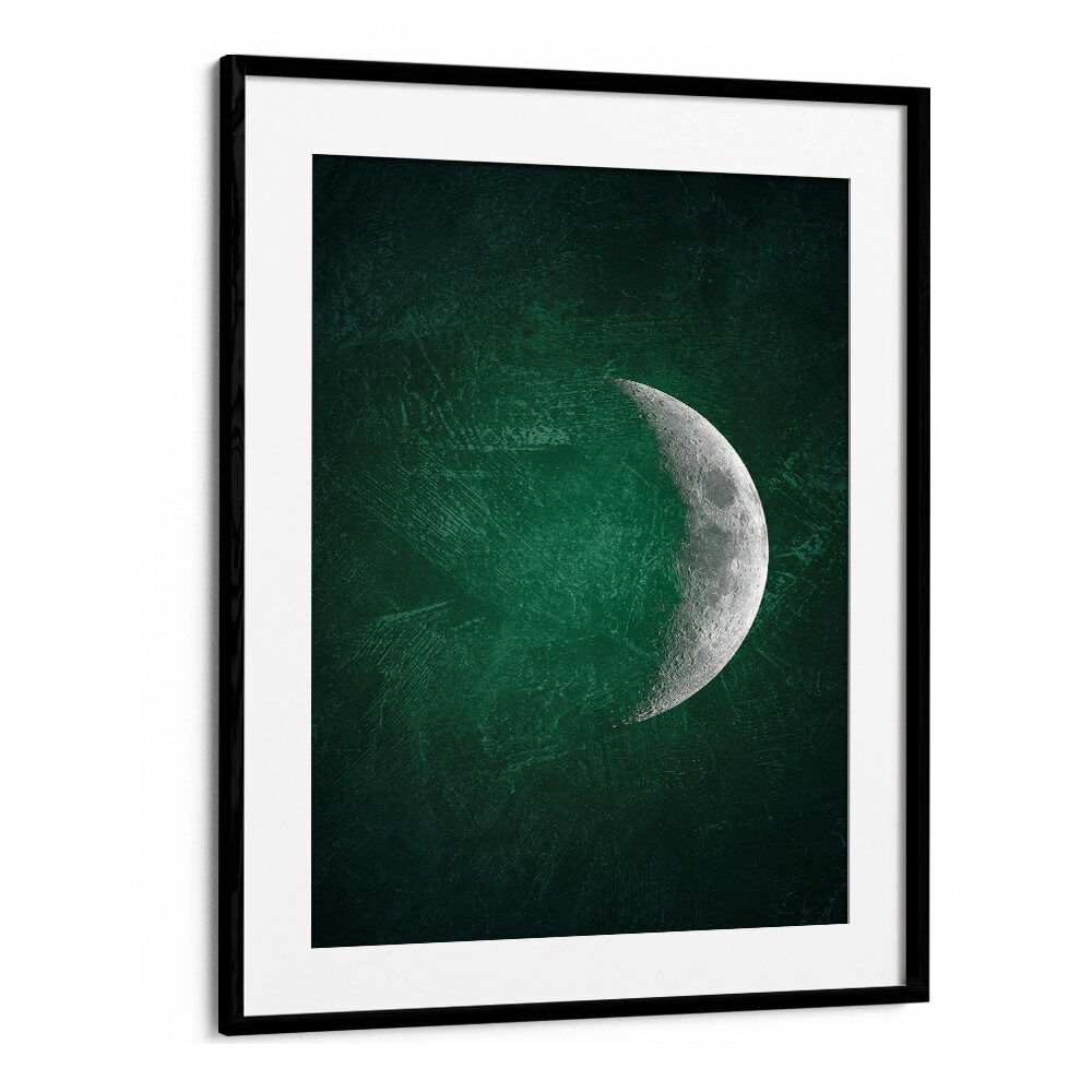 jade moon v geometric paintings in Black Frame With Mount