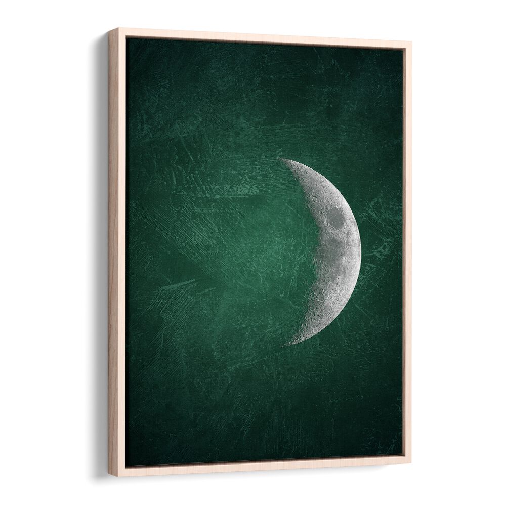 jade moon v geometric paintings in Oak Wood Floater Frame