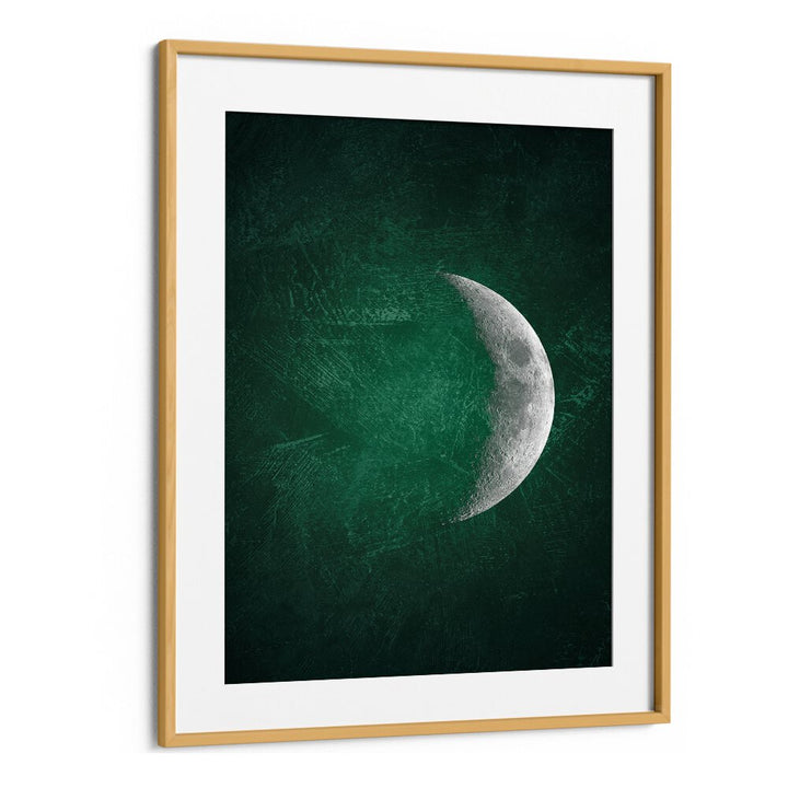 jade moon v geometric paintings in Oak Wood Frame With Mount