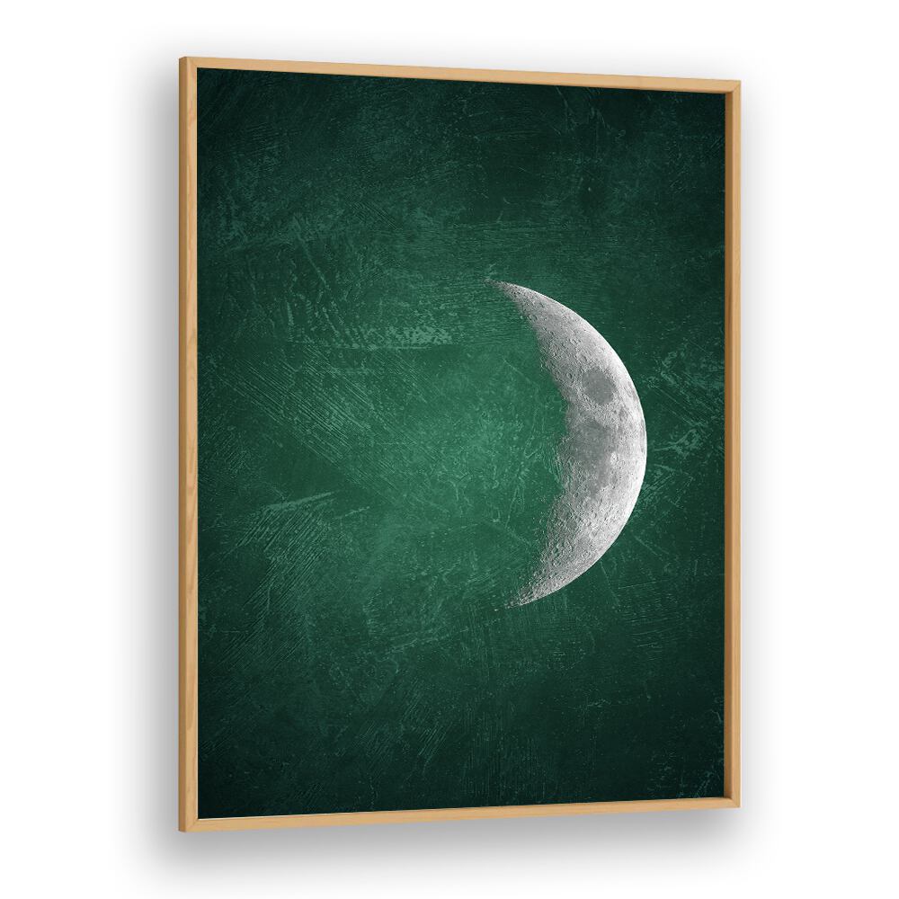 jade moon v geometric paintings in Oak Wood Plain Frame