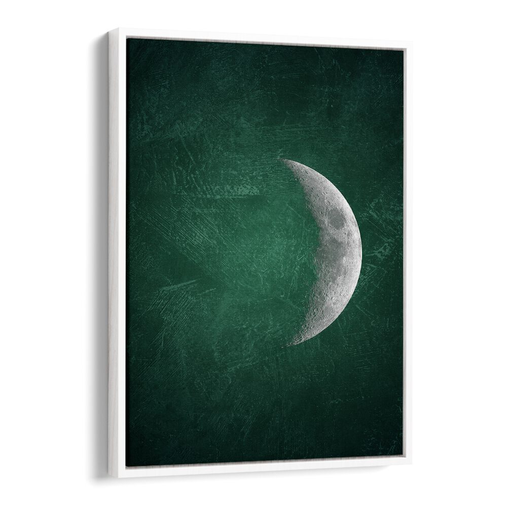 jade moon v geometric paintings in White Floater Frame