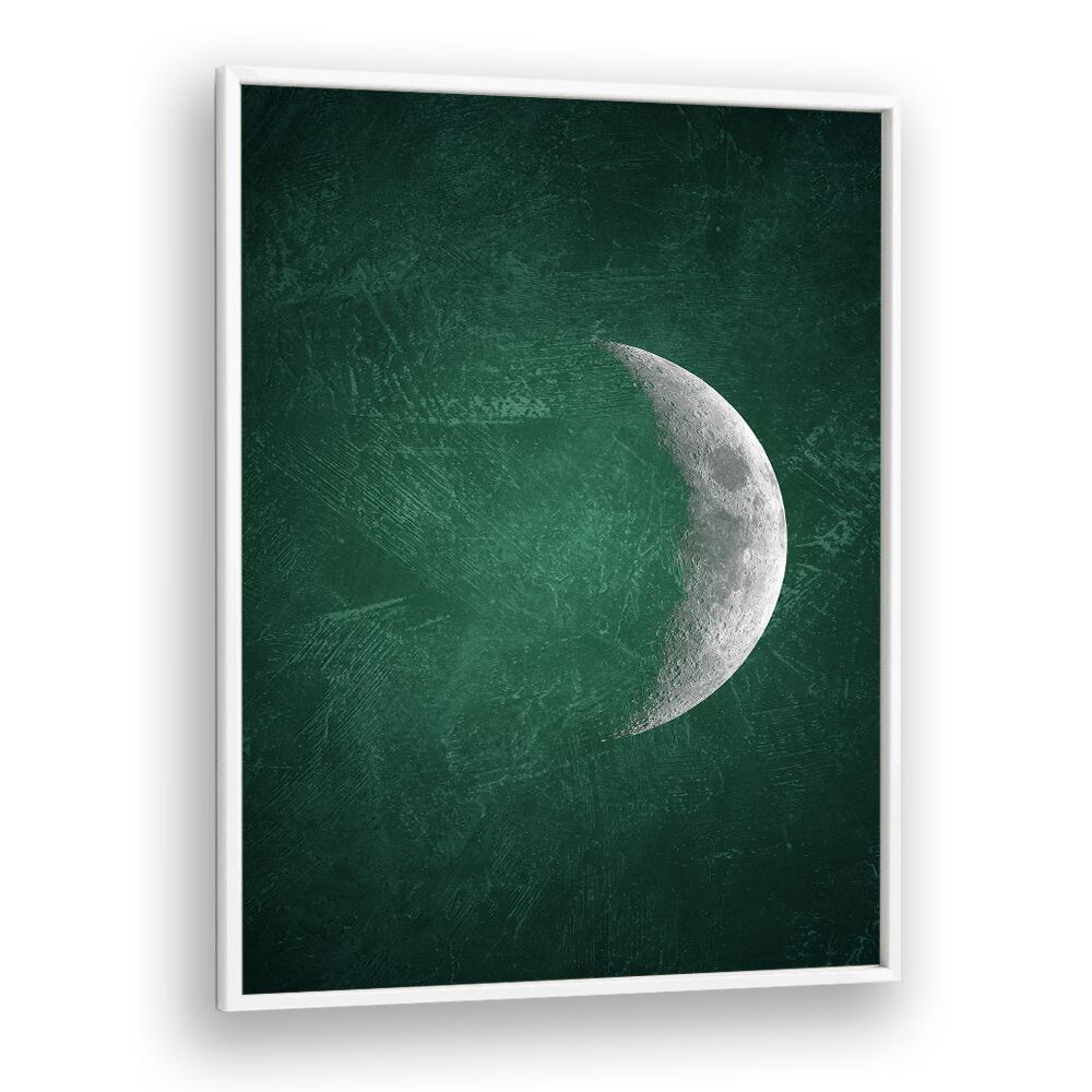 jade moon v geometric paintings in White Plain Frame