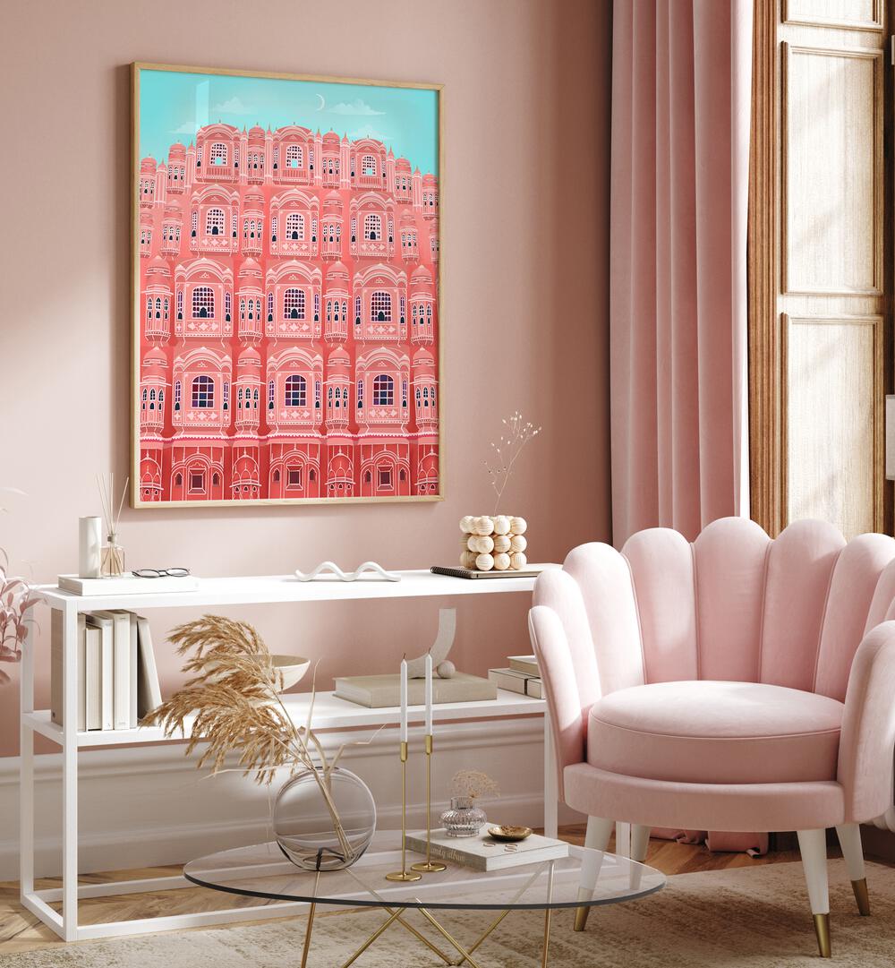 jaipur by petra lidze travel posters Artwork II placed on a wall