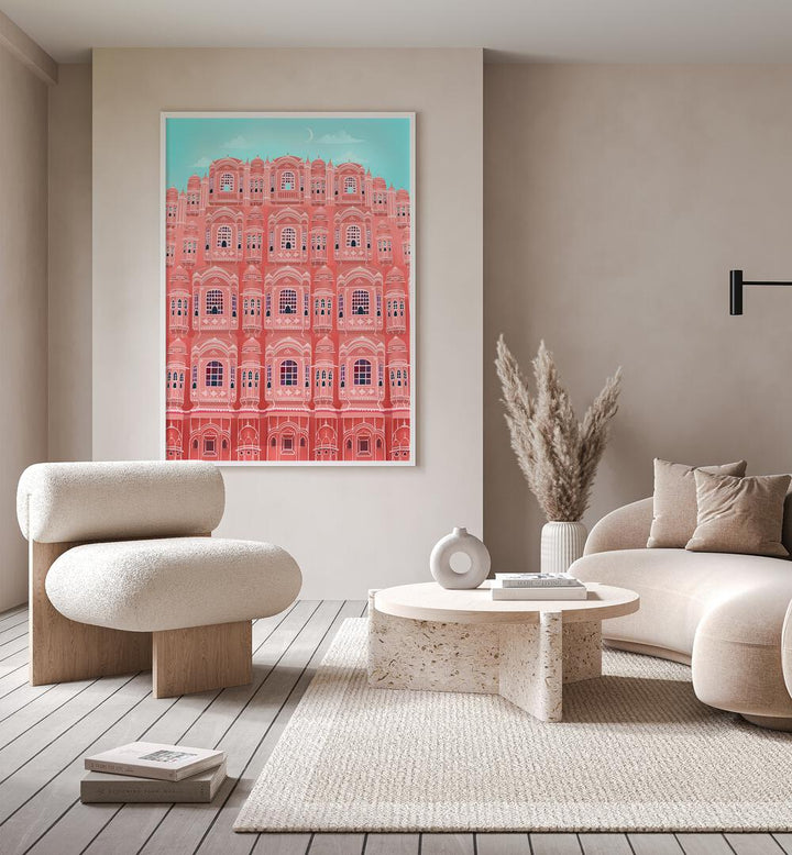 jaipur by petra lidze travel posters Artwork III placed on a wall