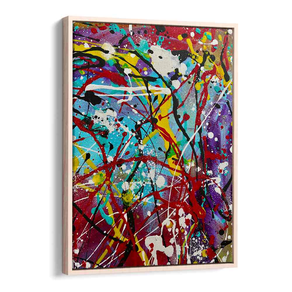 jelly bean i abstract paintings in Oak Wood Floater Frame