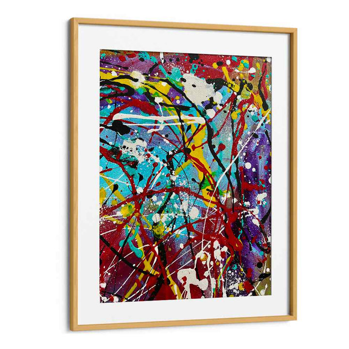 jelly bean i abstract paintings in Oak Wood Frame With Mount