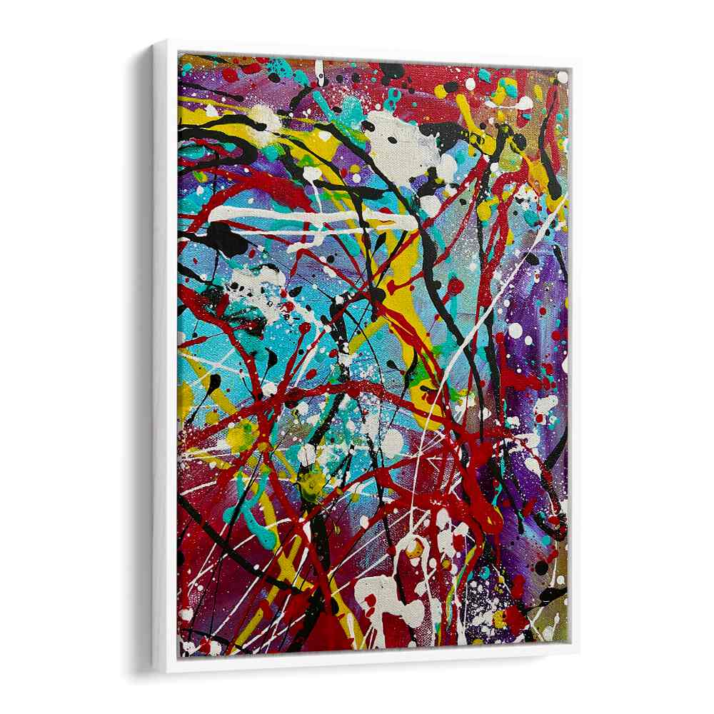 jelly bean i abstract paintings in White Floater Frame