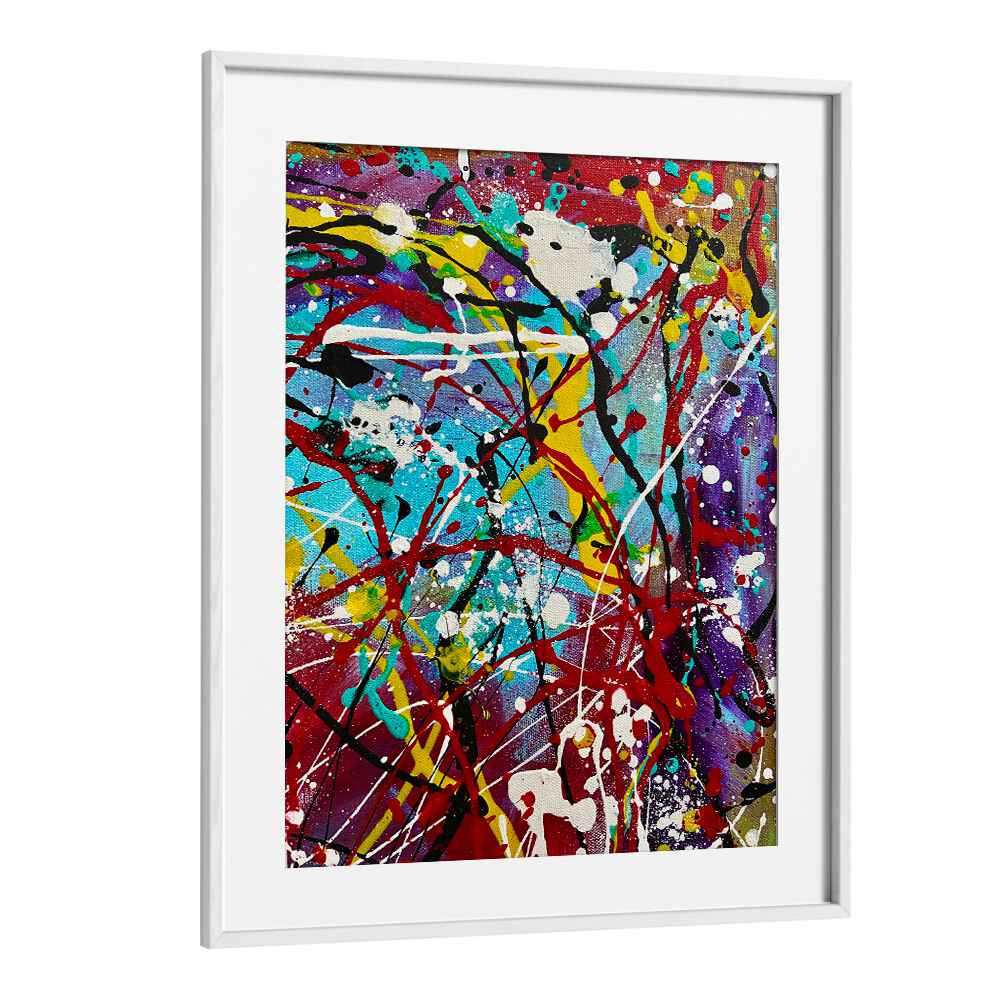 jelly bean iabstract paintings in White Frame With Mount