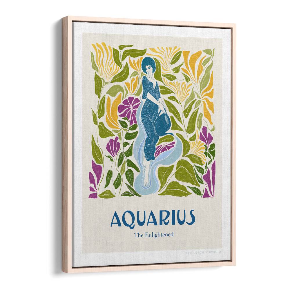 jlr aquarius portraits & figurative illustrations in Oak Wood Floater Frame