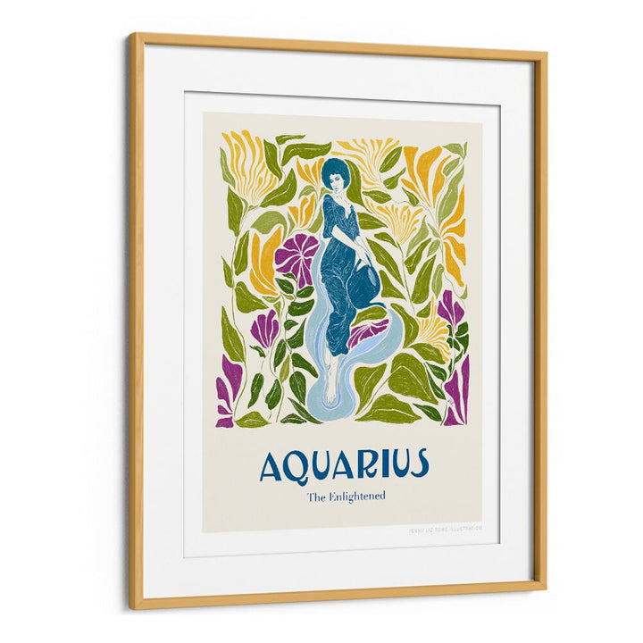 jlr aquarius portraits & figurative illustrations in Oak Wood Frame With Mount