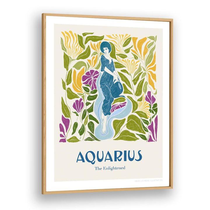 jlr aquarius portraits & figurative illustrations in Oak Wood Plain Frame