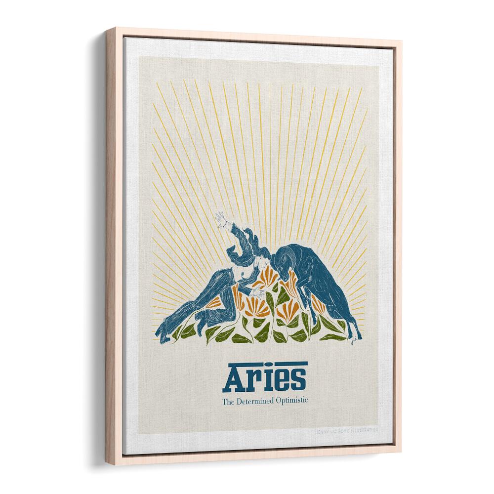 jlr aries portraits & figurative illustrations in Oak Wood Floater Frame