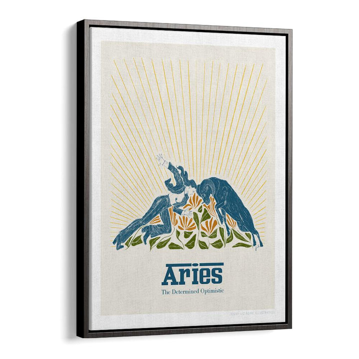 jlr aries portraits-figurative illustrations in Black Floater Frame