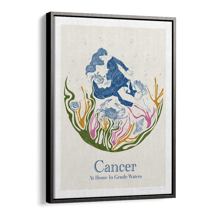 jlr cancer portraits-figurative illustrations in Black Floater Frame