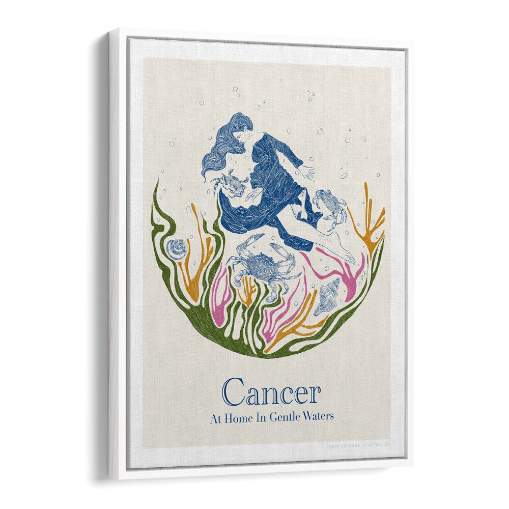 jlr cancer portraits-figurative illustrations in White Floater Frame