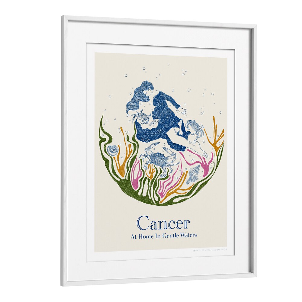 jlr cancer portraits-figurative illustrations in White Frame With Mount