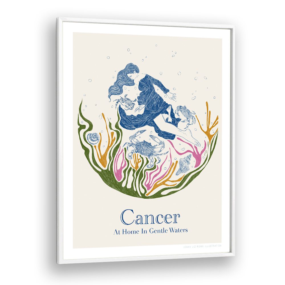 jlr cancer portraits-figurative illustrations in White Plain Frame