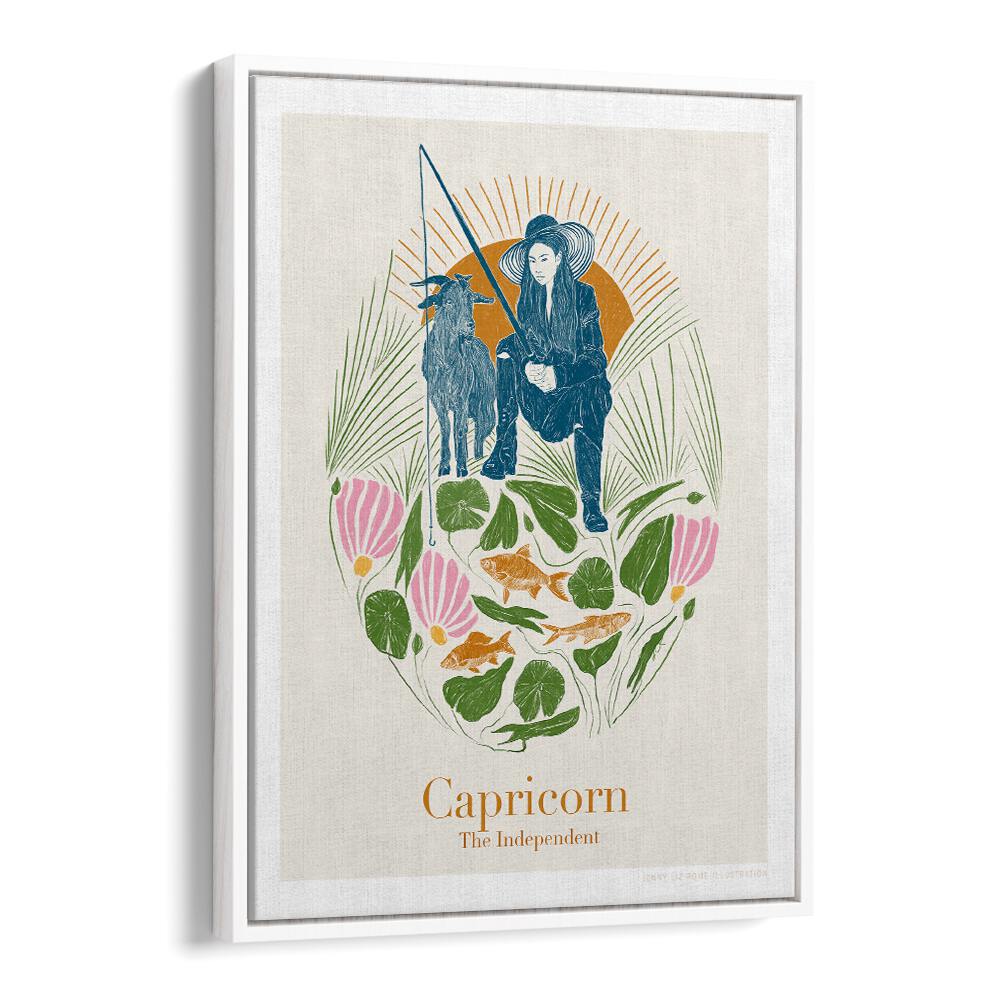 jlr capricorn portraits-figurative illustrations in White Floater Frame