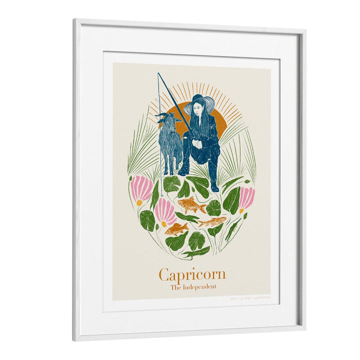 jlr capricorn portraits-figurative illustrations in White Frame With Mount