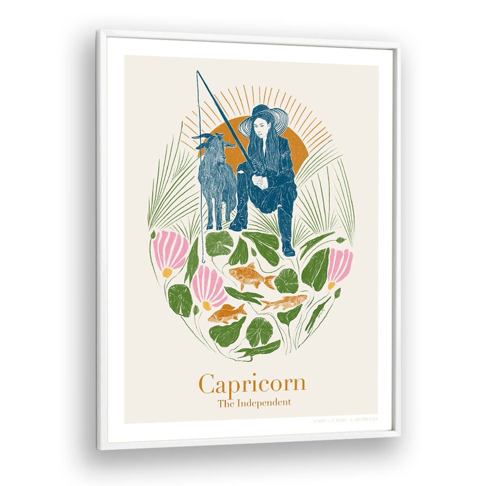 jlr capricorn portraits-figurative illustrations in White Plain Frame