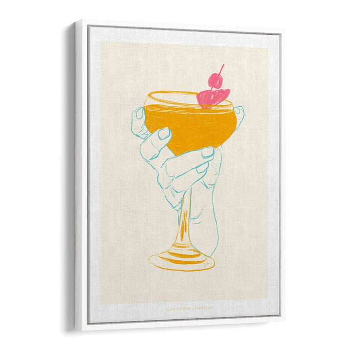 jlr cocktail i cafe art prints in White Floater Frame