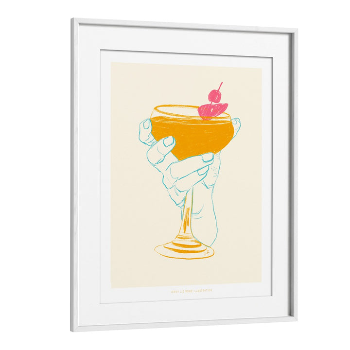 jlr cocktail i cafe art prints in White Frame With Mount