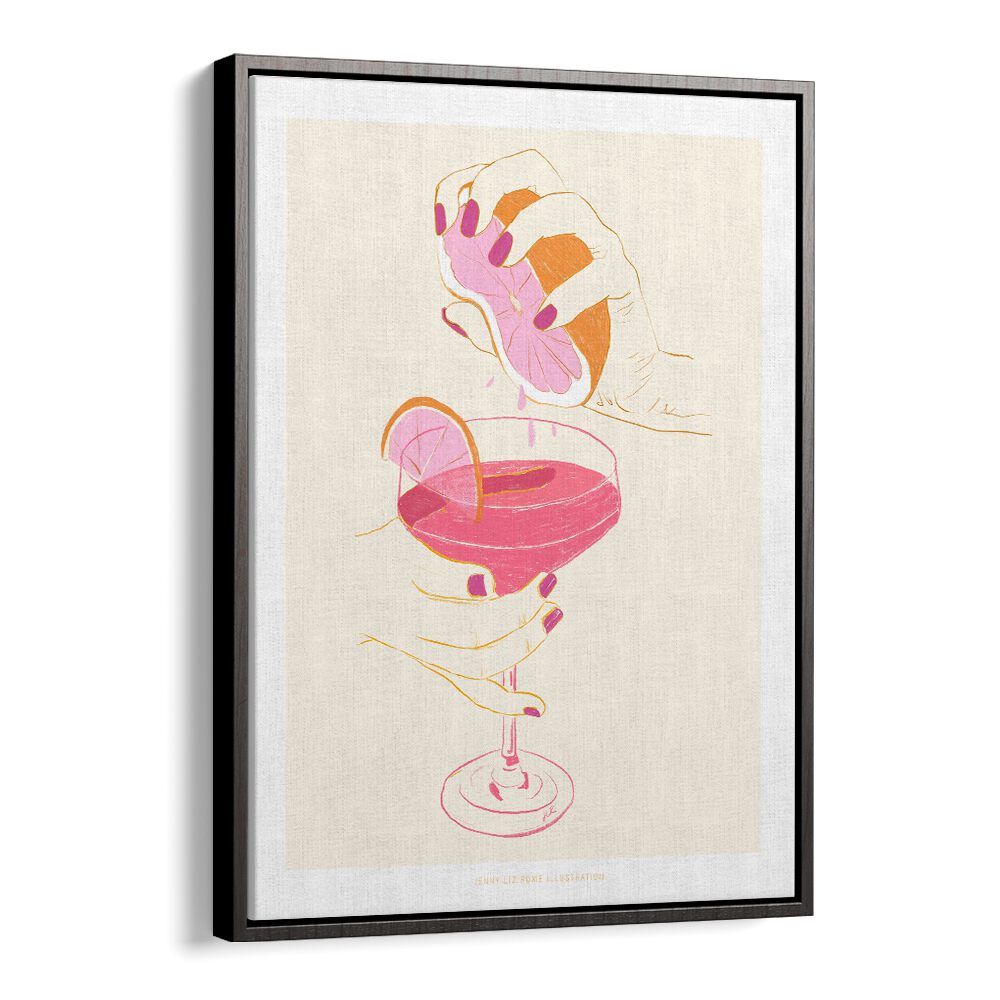 jlr cocktail ii cafe art prints in Black Floater Frame