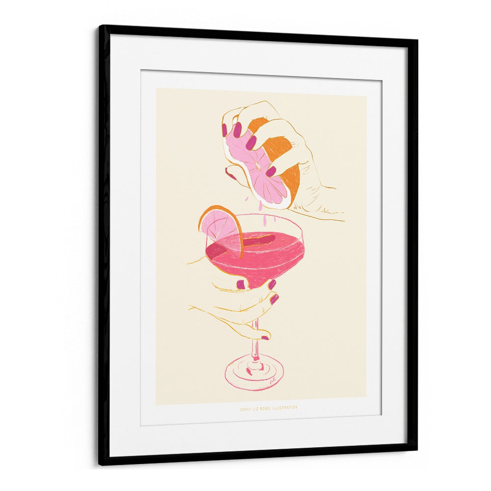 jlr cocktail ii cafe art prints in White Frame With Mount