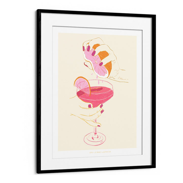 jlr cocktail ii cafe art prints in White Frame With Mount