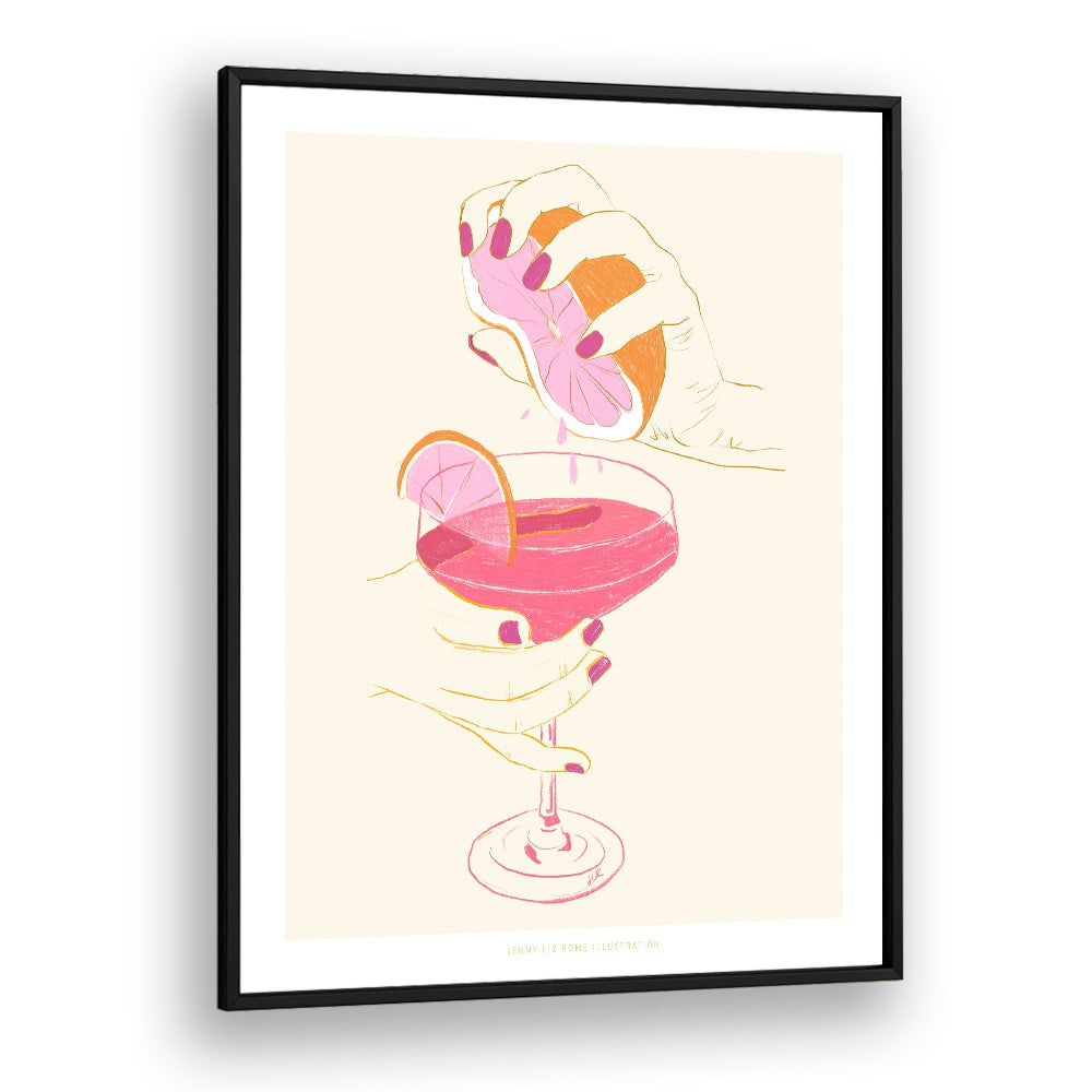 jlr cocktail ii cafe art prints in Black Plain Frame