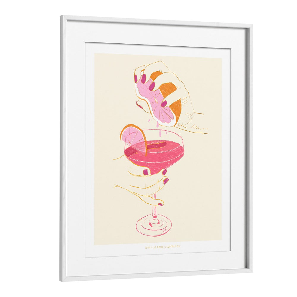 jlr cocktail ii cafe art prints in White Frame With Mount