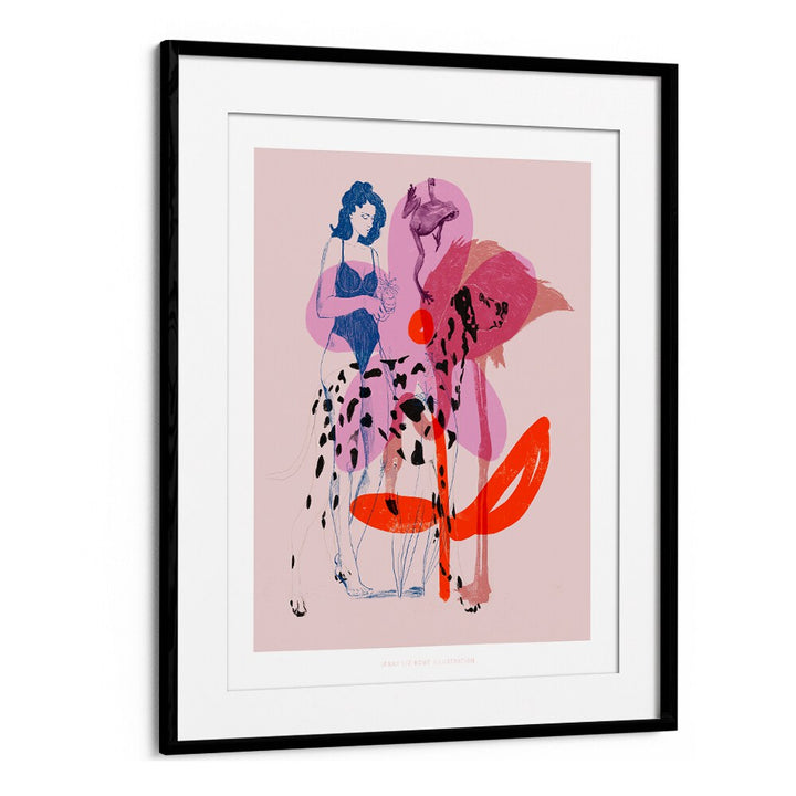 jlr collage iii portraits-figurative illustrations in Black Frame With Mount