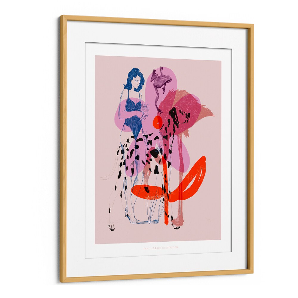 jlr collage iii portraits-figurative illustrations in Oak Wood Frame With Mount