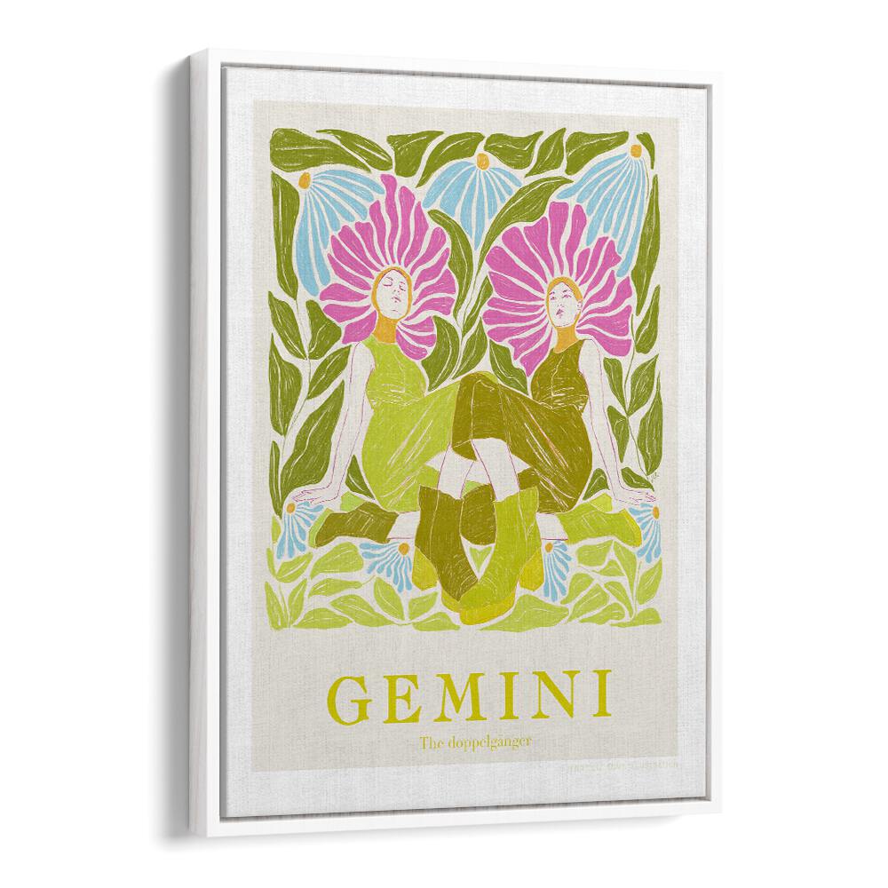 jlr gemini portraits-figurative illustrations in White Floater Frame