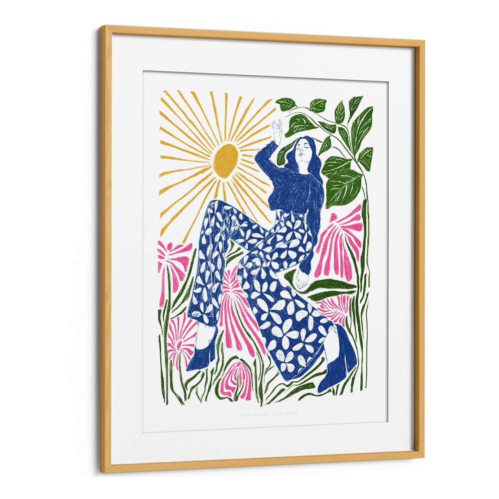 jlr gloria portraits-figurative illustrations in Oak Wood Frame With Mount