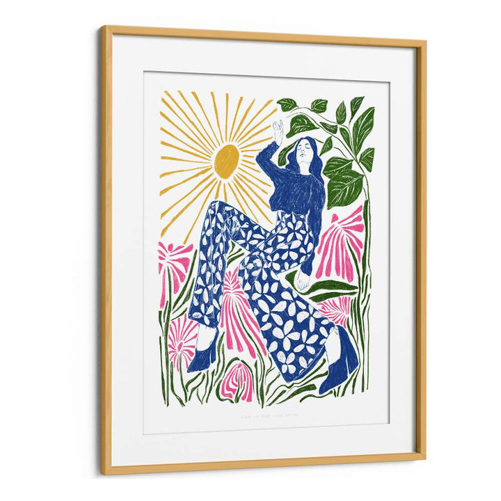 jlr gloria portraits-figurative illustrations in Oak Wood Frame With Mount