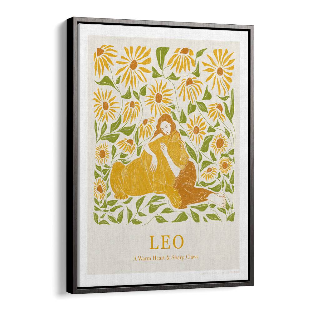 jlr leo portraits-figurative illustrations in Black Floater Frame