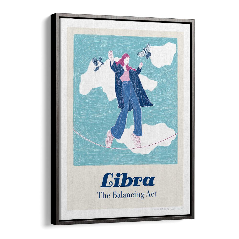 jlr libra portraits-figurative illustrations in Black Floater Frame