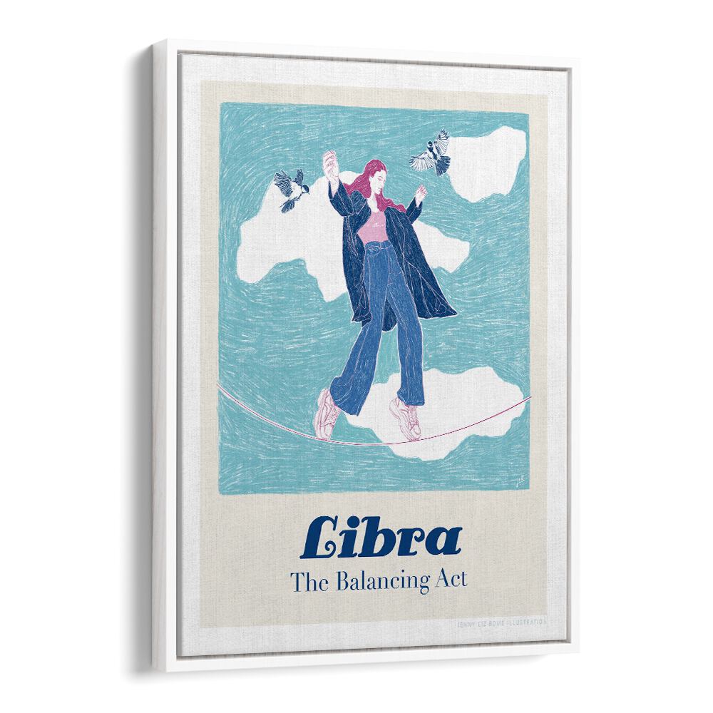 jlr libra portraits-figurative illustrations in White Floater Frame