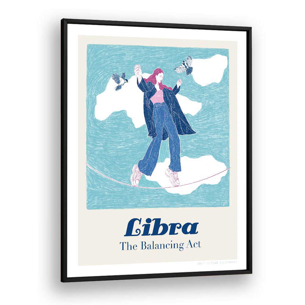 jlr libra portraits-figurative illustrations in White Plain Frame