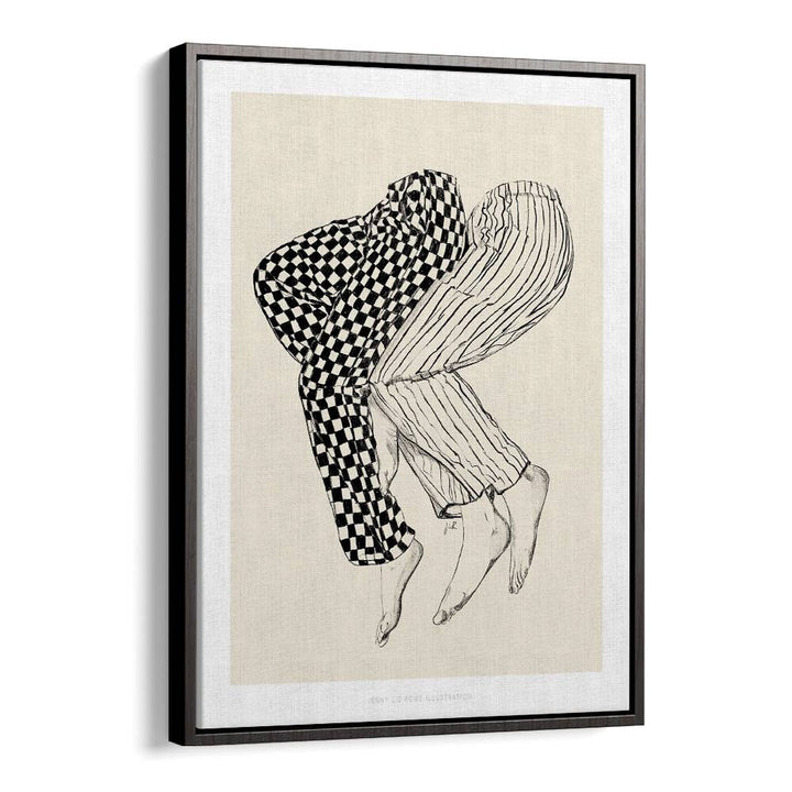 jlr love portraits-figurative illustrations in Black Floater Frame