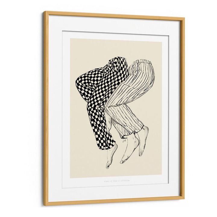 jlr love portraits-figurative illustrations in Oak Wood Frame With Mount